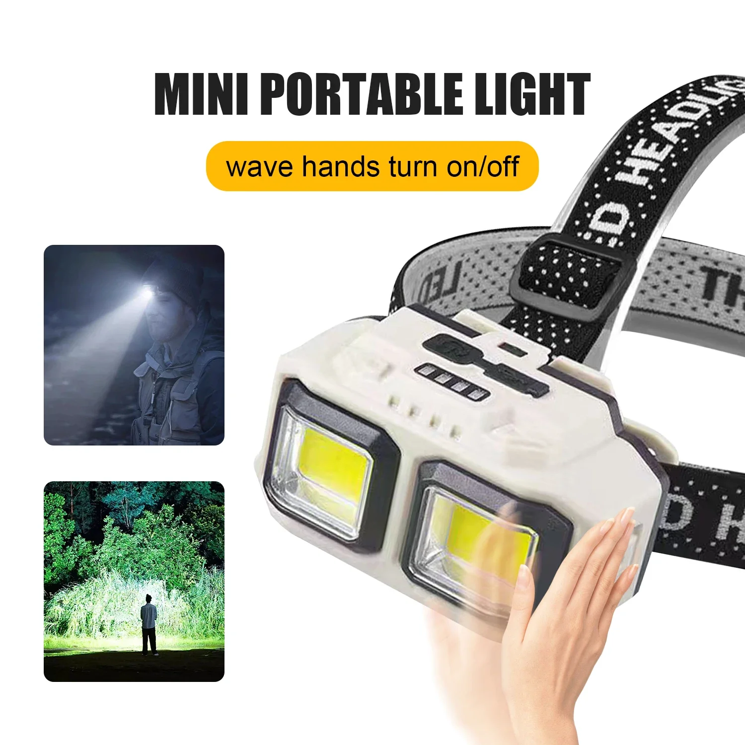 

For Fishing Rechargeable Led Headlamp High Power Led Flashlight Camping Cap Light Hiking Flashlight on the Forehead Lamp Work