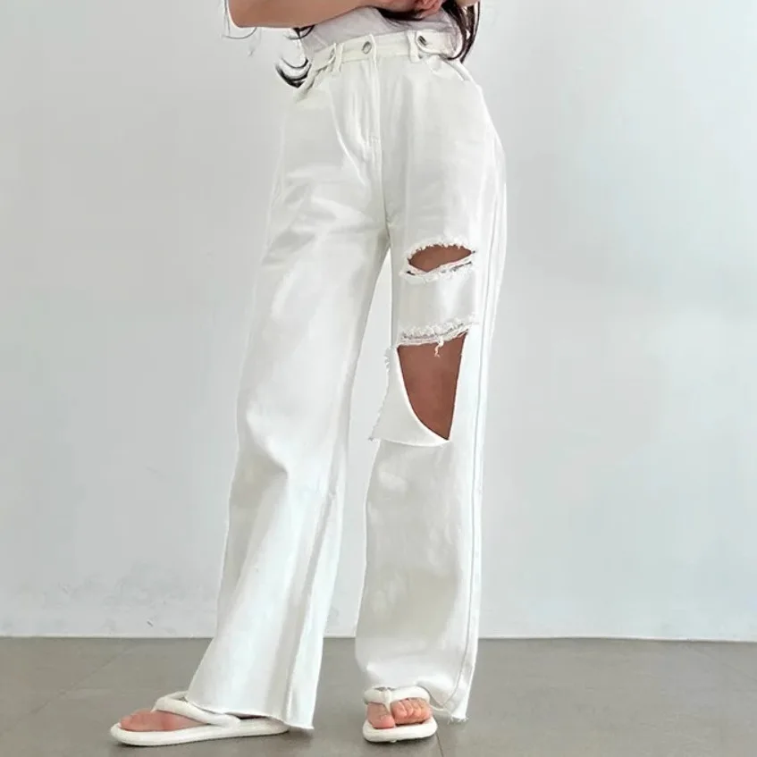 2025 New Korean Japan Spring Summer Stylish,High street trousers woman,high waist wide straight leg jeans,pants women