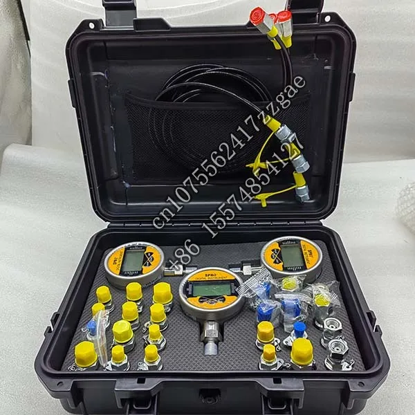 

Excavator Hydraulic Pressure Test coupling Kit with 3 Gauges 3 Test Hoses 24 Couplings Connectors Pressure Gauge Kit