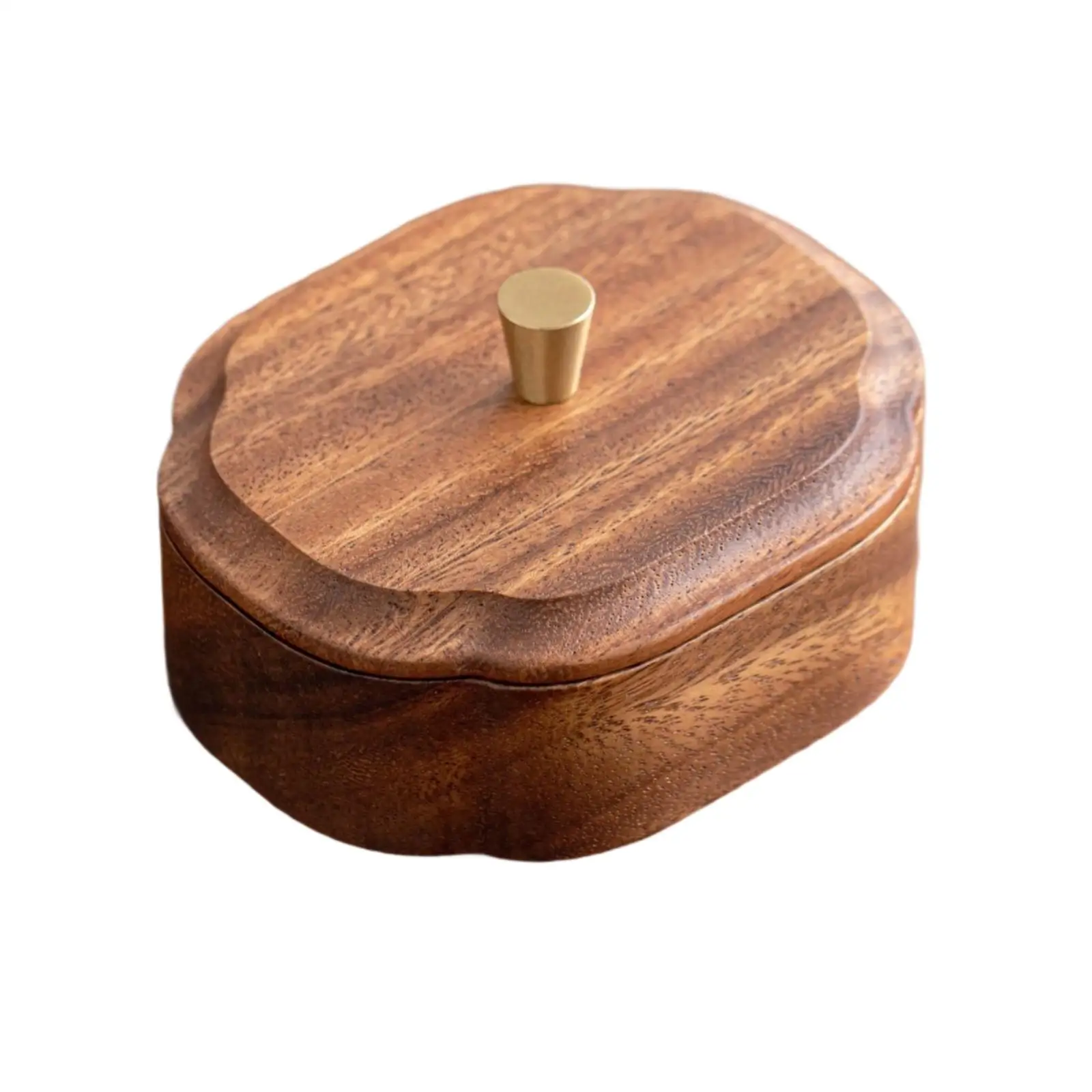 Oral Pick and Oral Floss Storage Box Lidded Walnut Wood Oral Pick Holder Wooden Oral Floss Organizer with Lid Compact