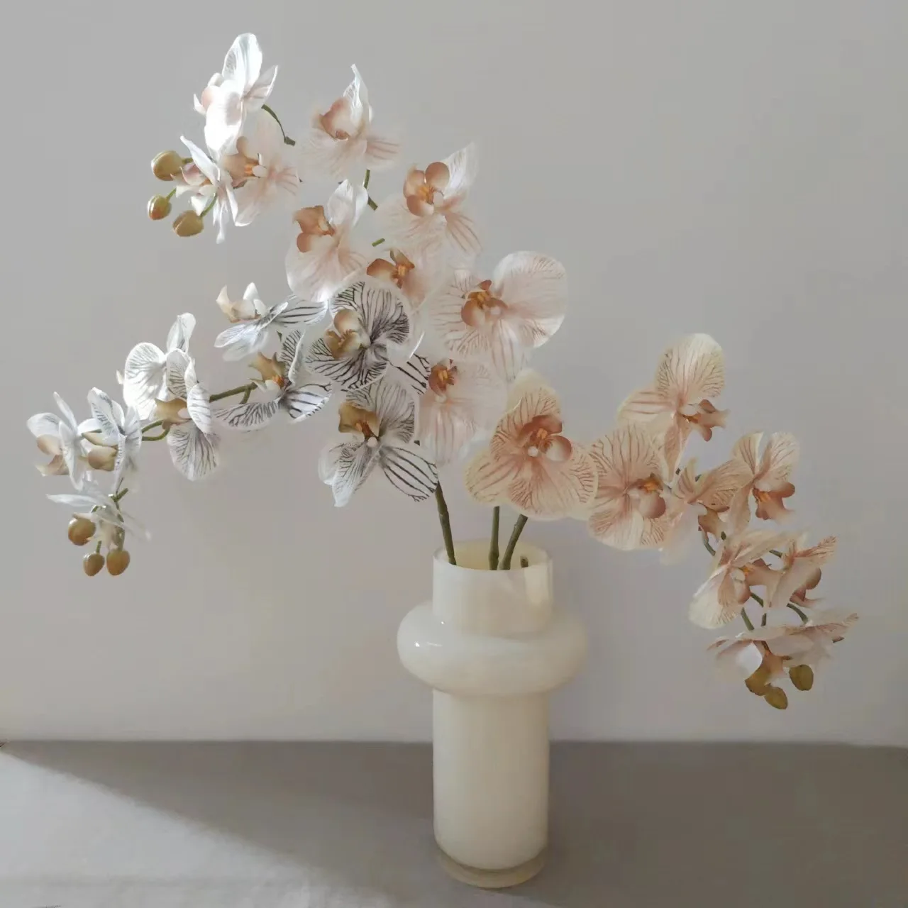 

Artificial Bouquet of 9-Head Feel Butterfly Orchid for 8/10/12pcs Photo Zone Decor Festival Home Wedding Venue Table Decoration