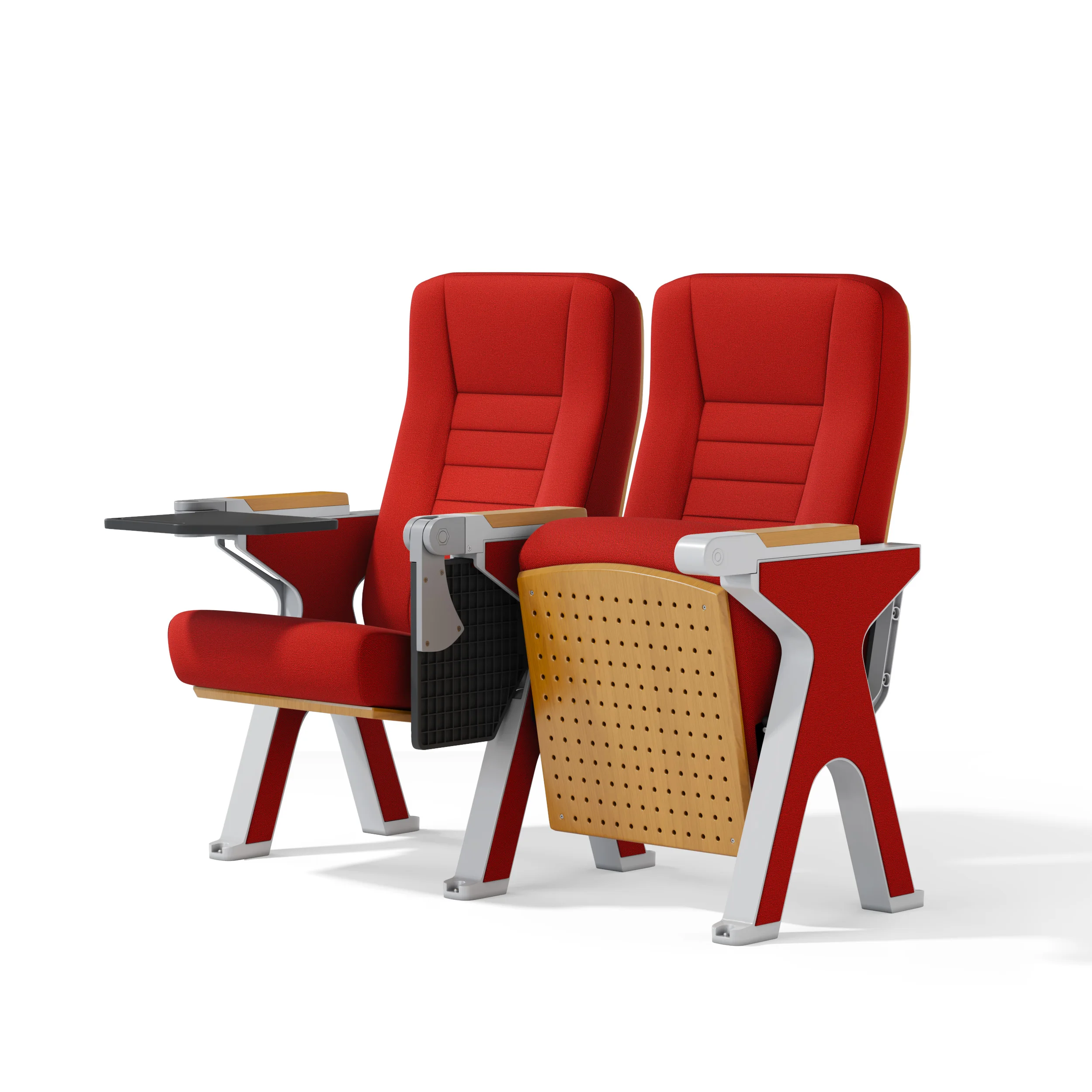 Factory Wholesale Modern Theater Cinema Folding Seat Hall Audience Auditorium Chair Plastic Church Chair With Writing Pad