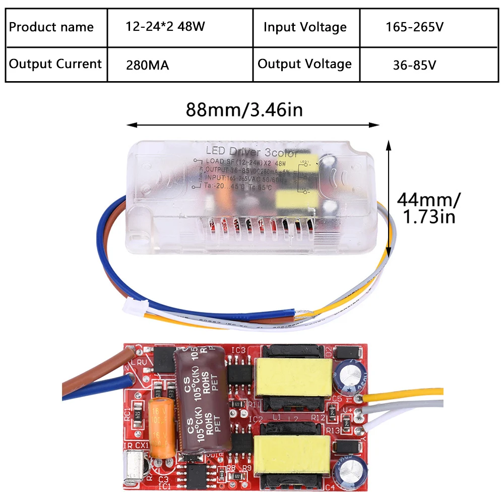 Infrared Remote Control Ceiling Light Power Supply Transformer LED Driver 18-40Wx2 12-24Wx2 30-50Wx2 20-40Wx4 40-60Wx4 40-72Wx4