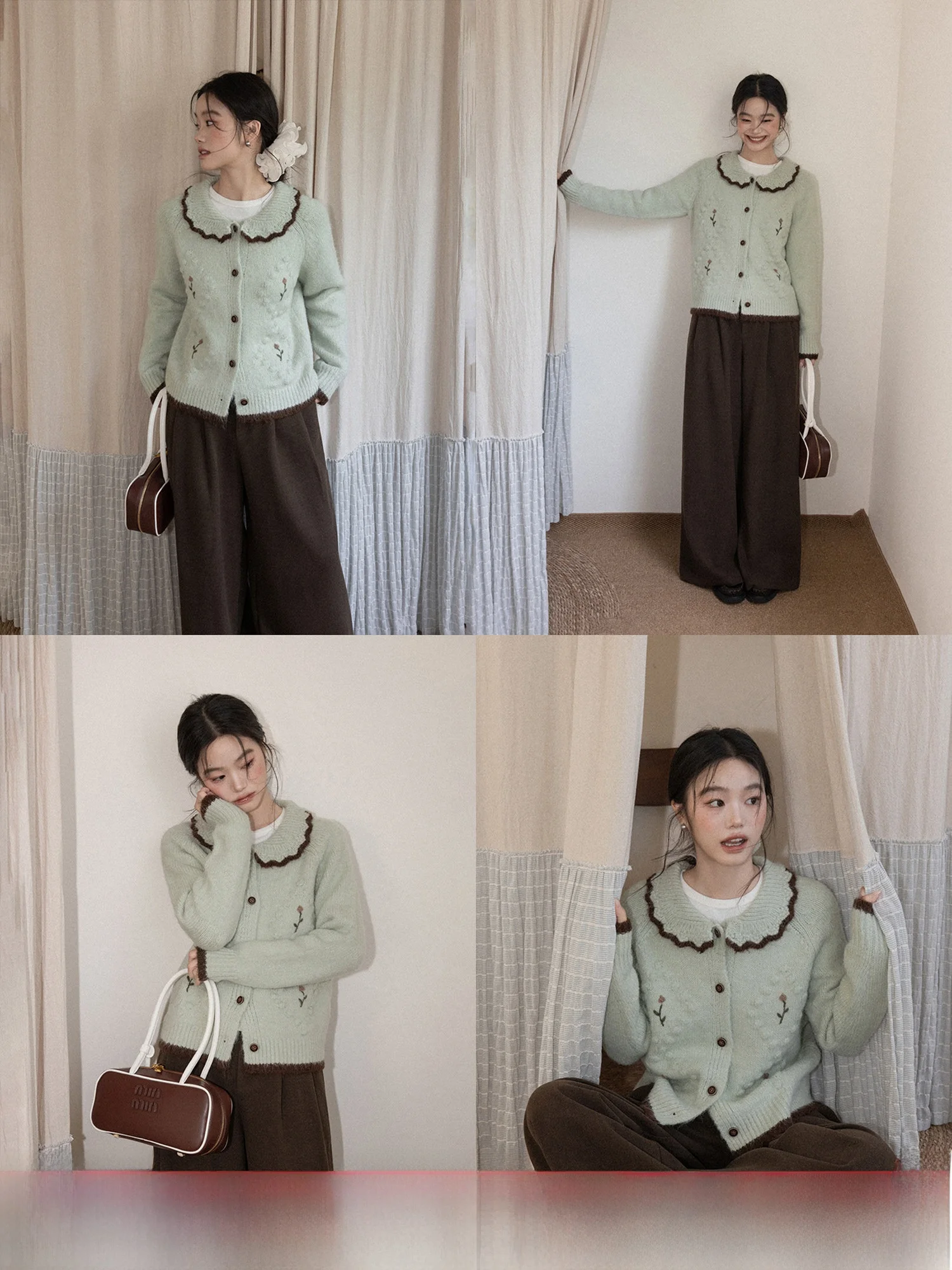 

Soft Sweet een Collar Knitted Sweater Women's Winter New Sle Cardigan Coat Yanheng S Commute Sle Loose Fit Long S...