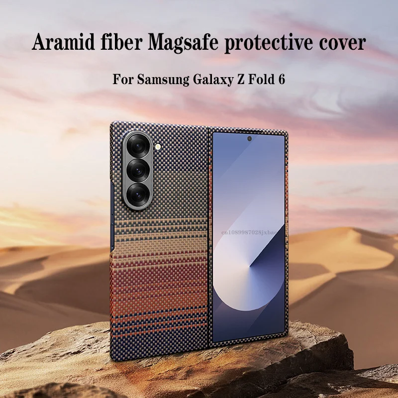 

Luxury Real Pure Carbon Fiber Magsafe Case for Samsung Galaxy Z Fold 6 Alloy Lens With Aramid Fiber Ultra-Thin Protective Cover