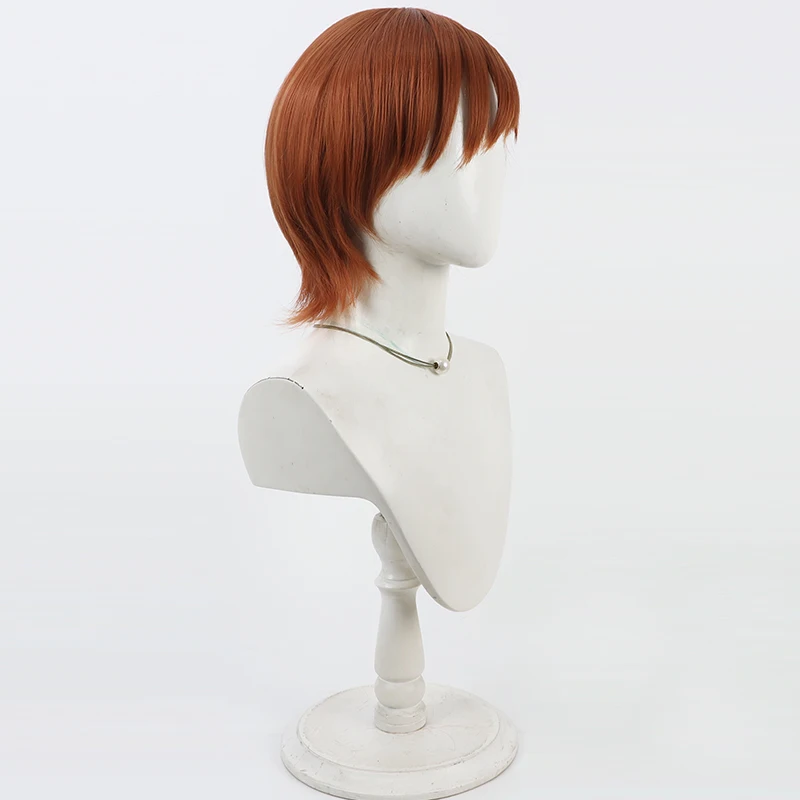 Synthetisch Haar Xavier Olivette Cosplay Pruiken Mobile Suit Gundam Xavier Olivette 30 cm Korte Bruine Mannen Pruik Hittebestendige