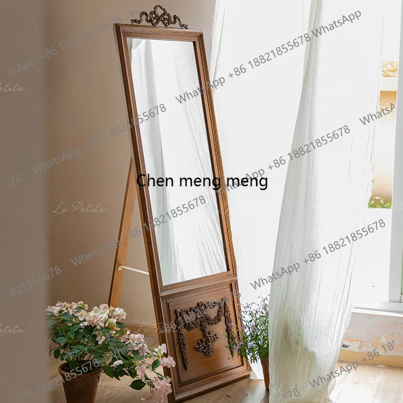 Vintage floor-to-ceiling full-body mirror Middle-ancient entrance entrance fitting home bedroom makeup dressing mirror