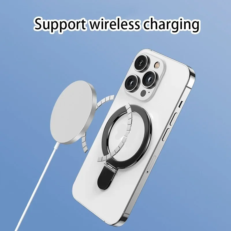 Magnetic Finger Ring Mobile Phone Holder For Magsafe iPhone 15 16Wireless Charging Metal Plate Folding Magnet Bracket Universal