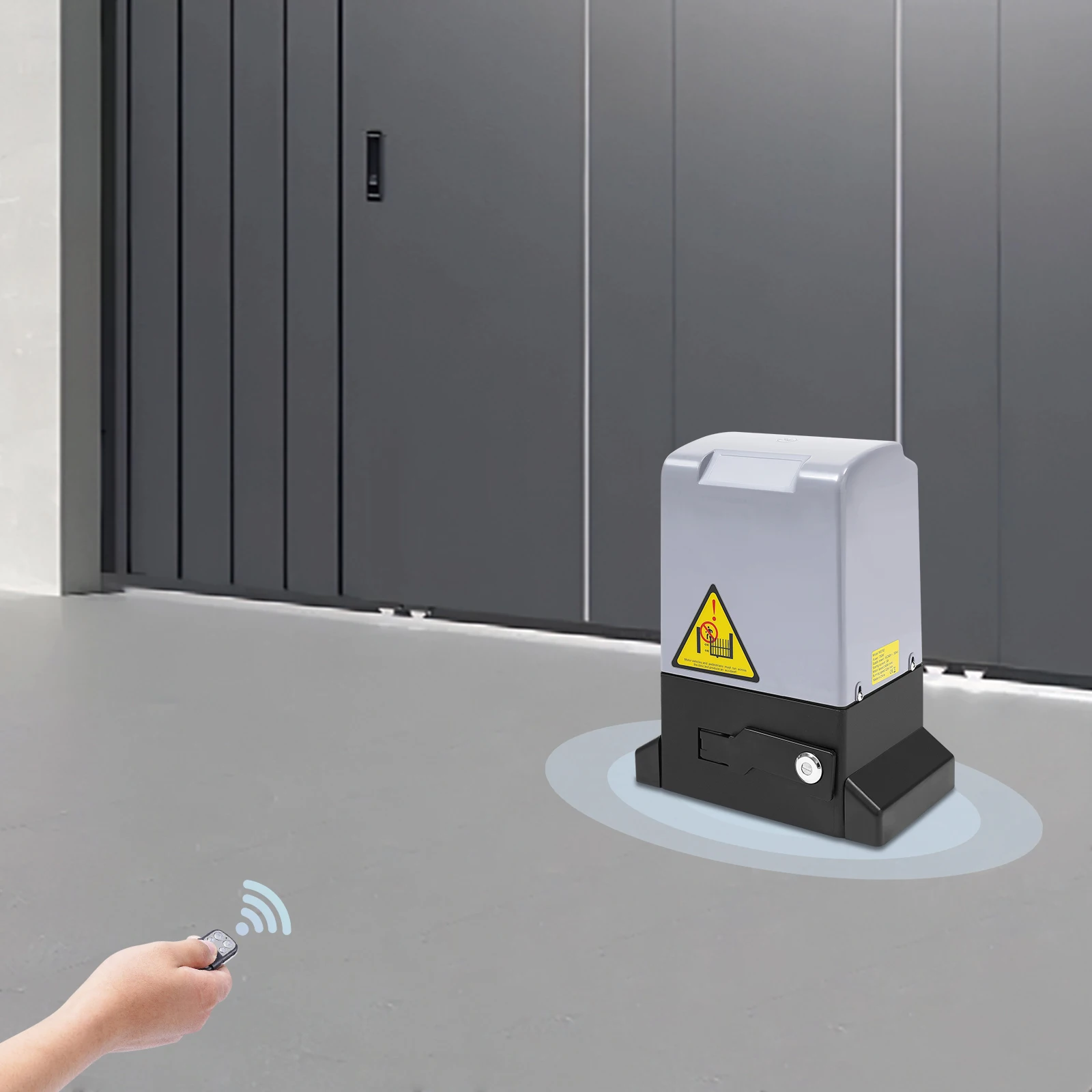 1800kg 750W 110V Motor de abridor de puerta corredera automático gris y negro 50m Control remoto abridor de puerta 3968lbs para puertas correderas