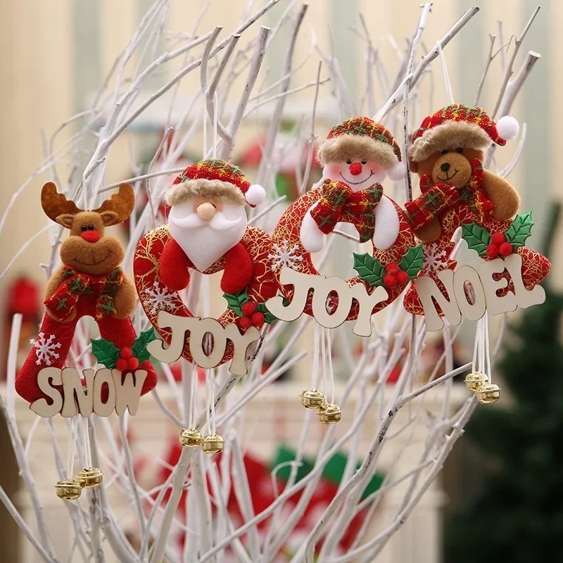 Christmas tree plush decorations Santa/Snowman/elk/bear decorations Christmas tree pendants holiday party decorations(24cm*12cm)