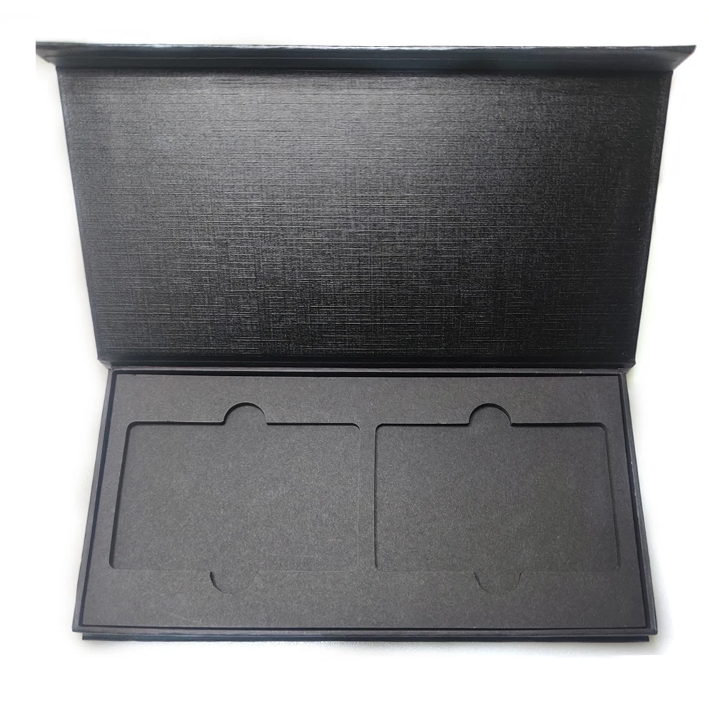 1 pcs Imitation Leather Paper Surface Metal Credit Card Box No Any Logo Blank Business VIP Card Packed Box