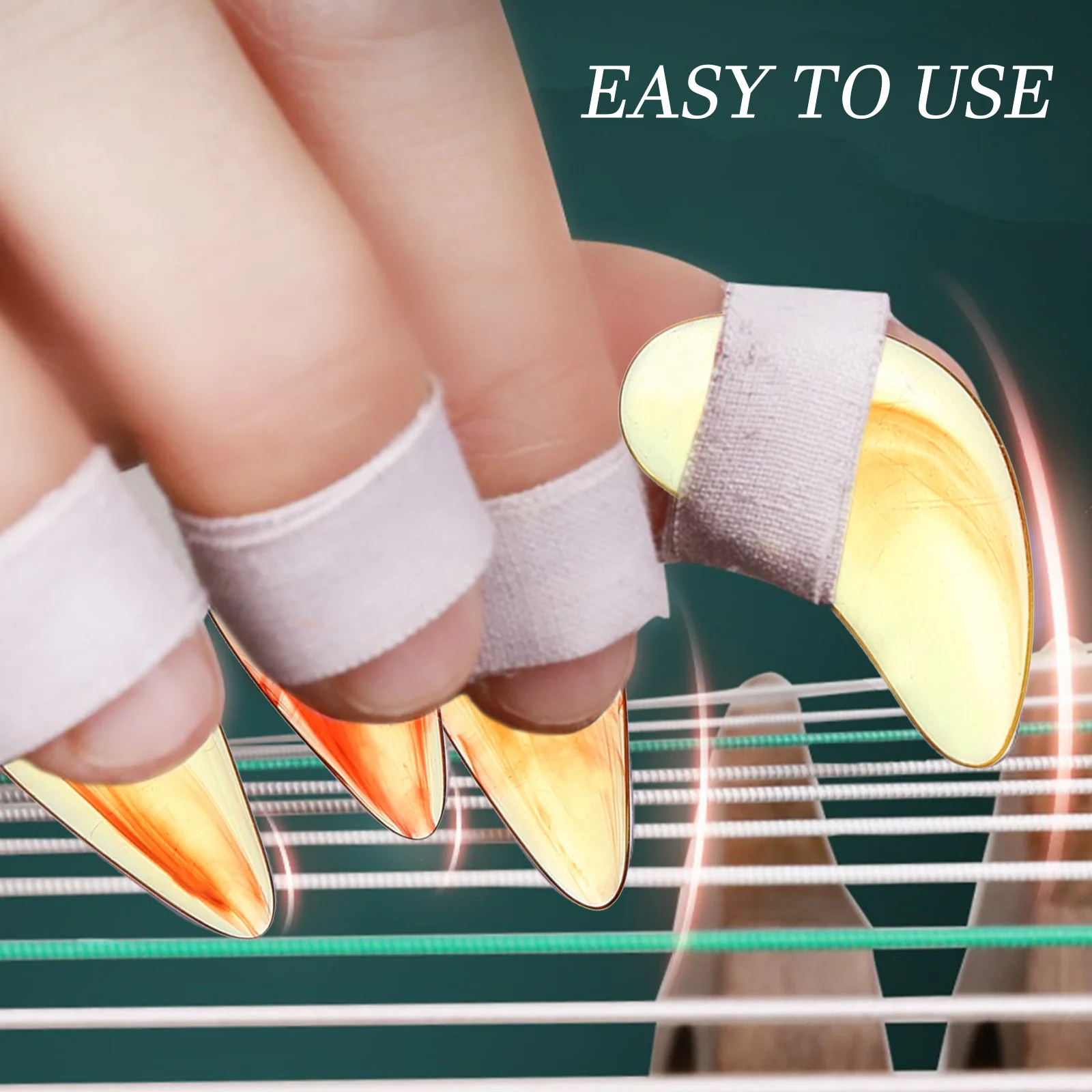 

8Pcs Guzheng Fingertip Protectors Premium Fake Nails Lightweight Nail Covers for Guzheng Practice String Instrument Finger Picks
