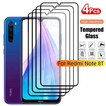 4/3/2/1 adet Xiaomi Redmi için not 8T cam Redmi not 8T temperli cam tam kapak tutkal 9H ekran koruyucu Redmi not 8T Note8T