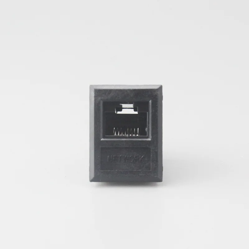 1PCS Black ultra-five-category network direct switch module with bracket CAT5E network double switch socket
