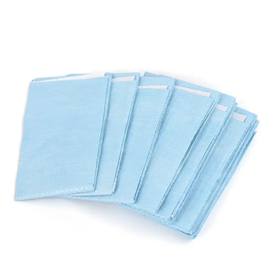 60pcs Dental Materials Dental Disposable Neckerchief Dental Blue Medical Paper Scarf Medical Shop Towels Lacing Bibs