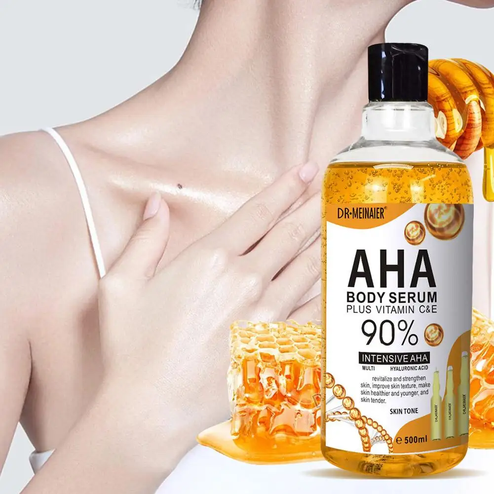 Nicotinamida Vitamina C AHA Soro de ácido hialurônico, Clareamento facial, Corrector de manchas corporais, Borracha hidratante, Clareamento F0P2, 500ml