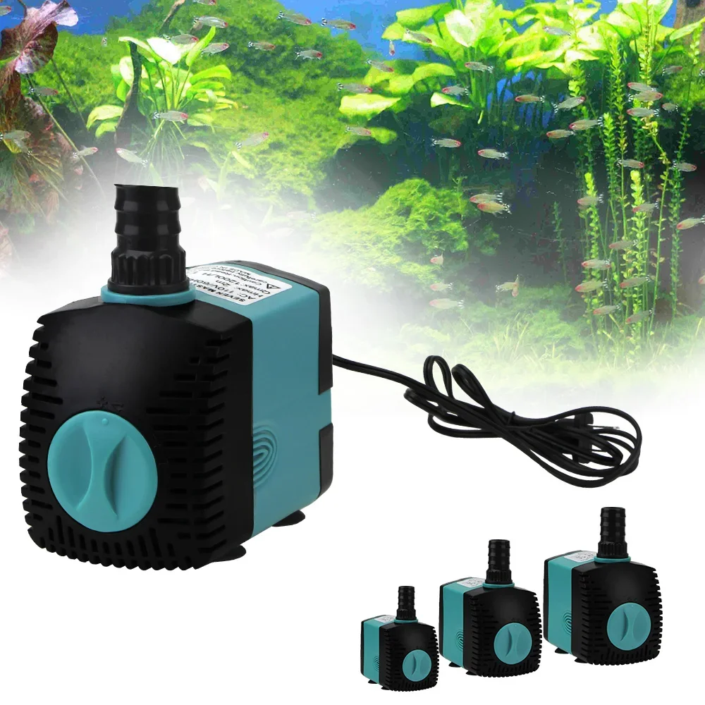 EU Aquarium Pump 3/10/25W  Plug Fish Tank Fountain Submersible Water Pump Ultra-Quiet Filter Fish Pond with Suction Cups