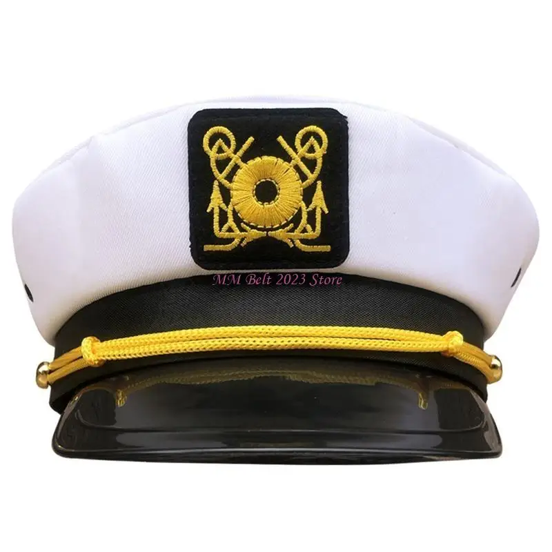 49ME قبعة كابتن بحار مطرزة للكبار مناسبة تمامًا، قبعة بحرية للمناسبات غير الرسمية #3