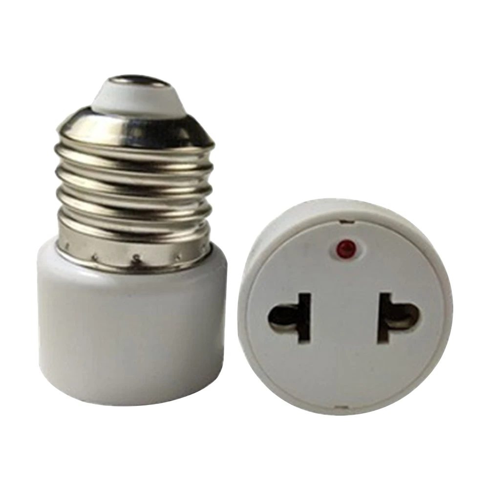 E26/E27 Lamp Holder Converter Flame Retardant Bulb Base Screw Adapter EU/US Prong Light Socket Outlet Fit for 2/3 Prong Convert