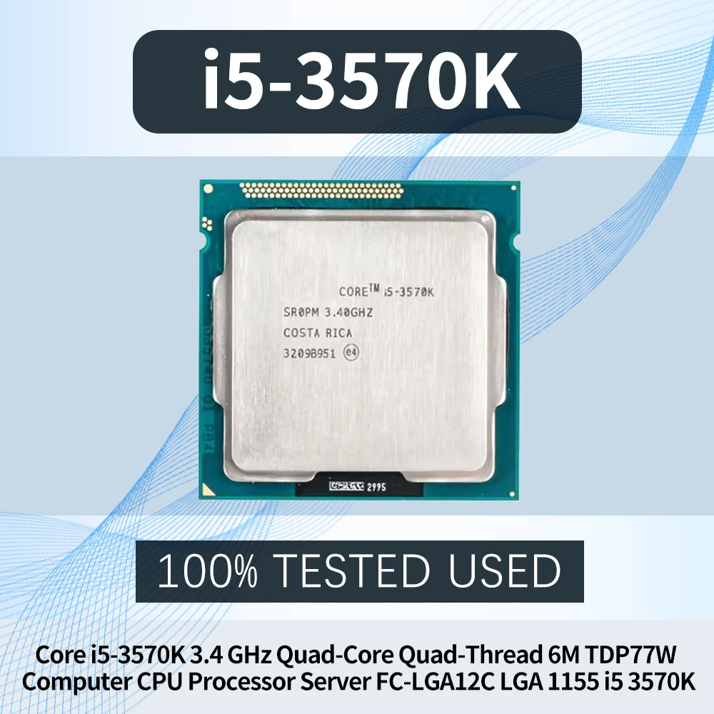 Core i5-3570K 3.4 GHz Quad-Core Quad-Thread 6M TDP77W Computer CPU Processor Server FC-LGA12C LGA 1155 i5 3570K