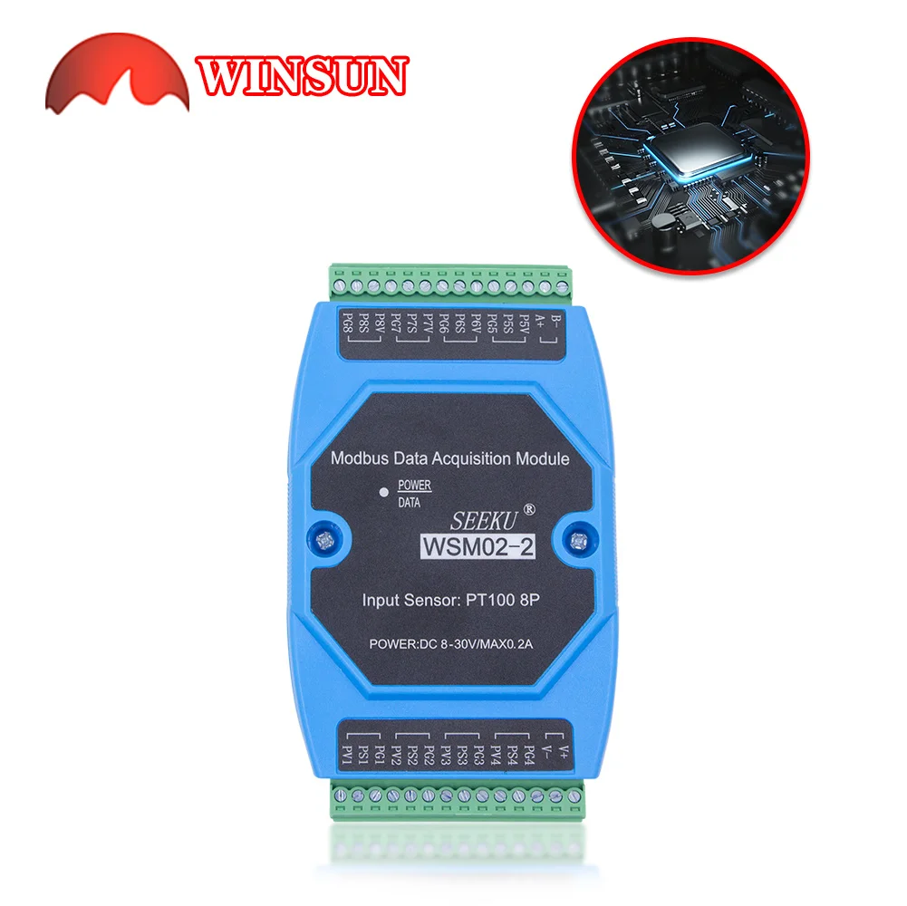 4/8 channel modbus Temperature acquisition module WSM02-1 -2 -3 Modbus rtu K/PT100 thermocouple Input