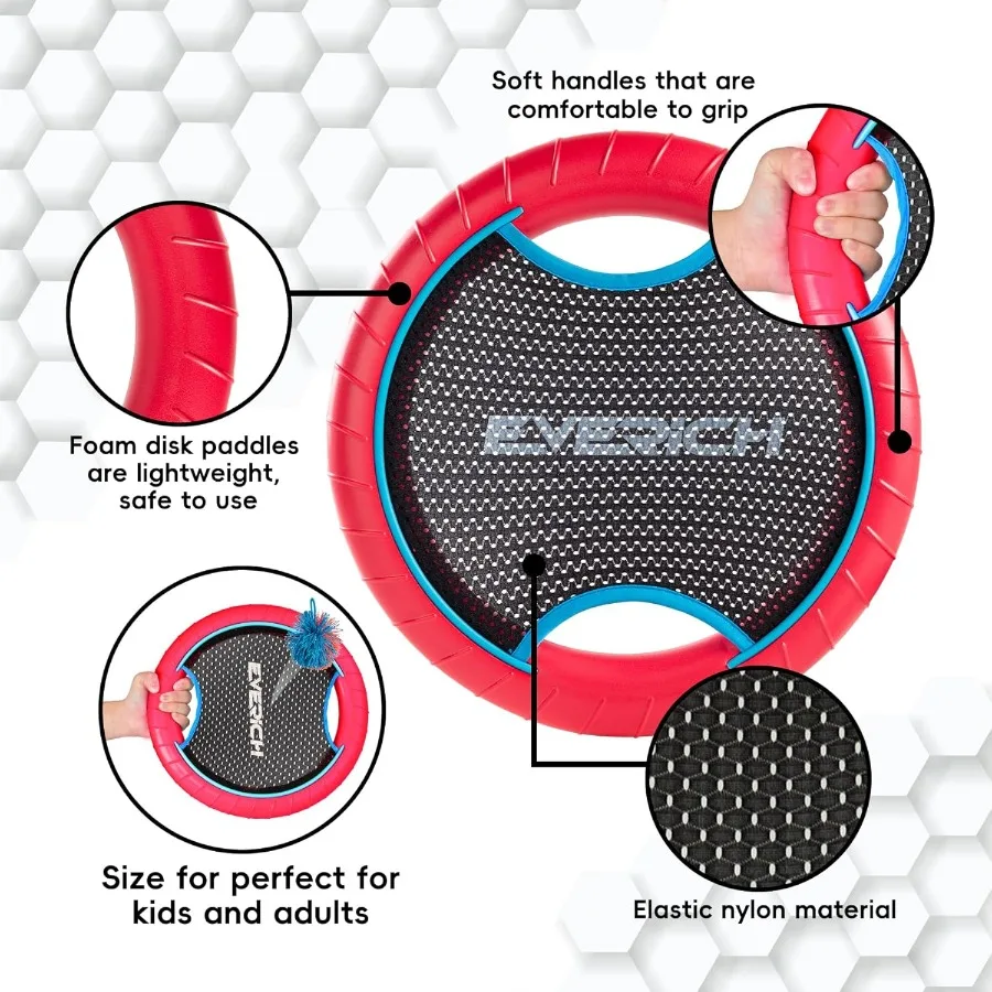 トランポリンパドルボールセット、4つの弾むパドルと8つのボール付き - 子供が屋内、屋外、ビーチ、裏庭、芝生で遊ぶためのソフトフォームデザイン