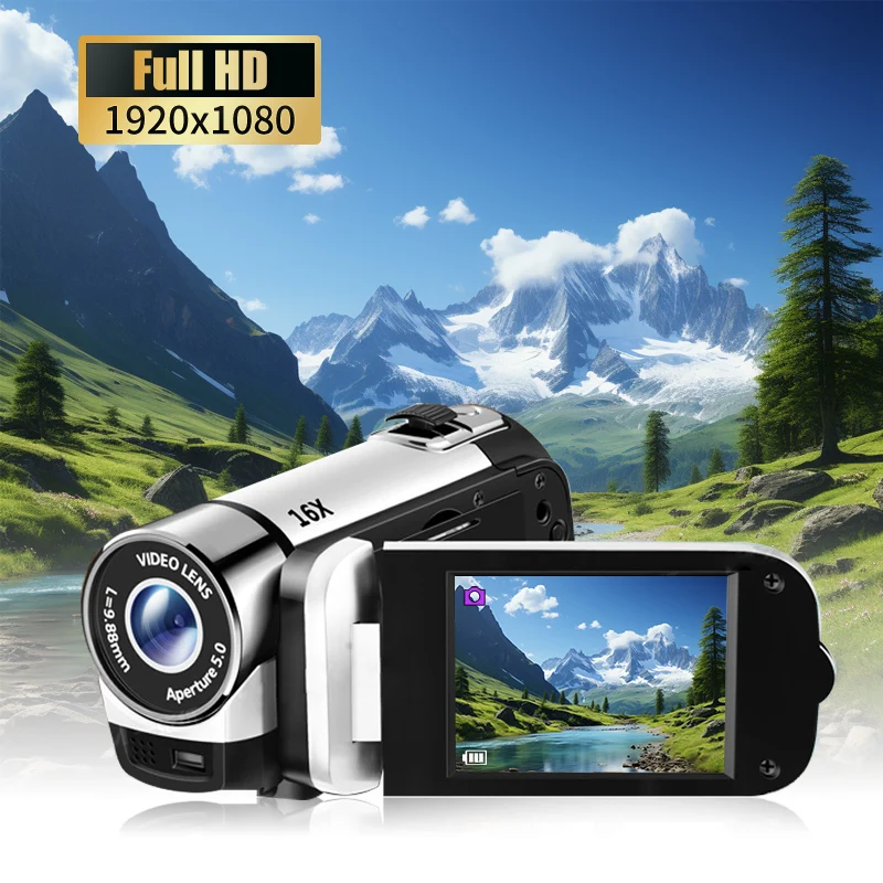 

DV Camcorder Mini Camera 2.4-Inch 1080P HD Rotatable Screen Multi-gear Digital Zoom For Sports Competitions Party Riding Homeuse