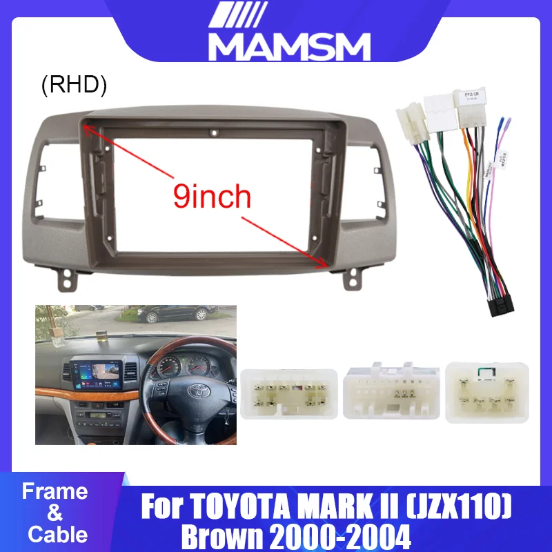 

Car Radio Plastic Fascias Panel Dashboard Frame Installation Android Multimedia Player For TOYOTA MARK II (JZX110) 2000-2004