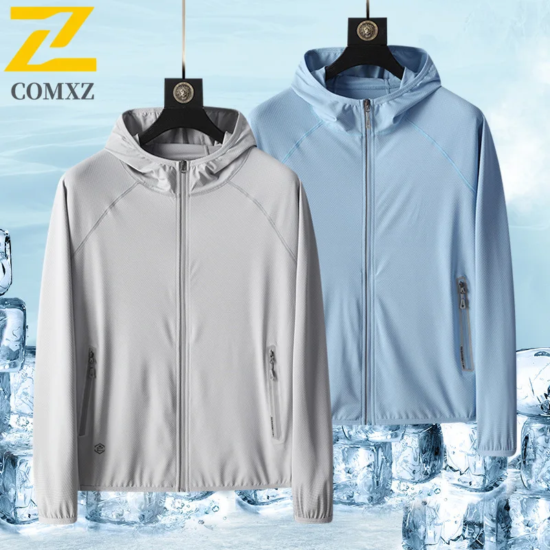 

Men Long Sleeve Jacket Fishing UPF50+ Sun Protection Breathable Lightweight Windbreaker Travel Zipper Pocket Work Coat Summer