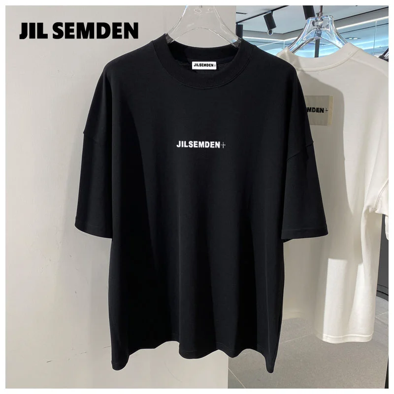 JIL SEMDEN brand men\'s and women\'s printed T-shirt, loose casual top, couple minimalist style, high quality, 100% pure cotton