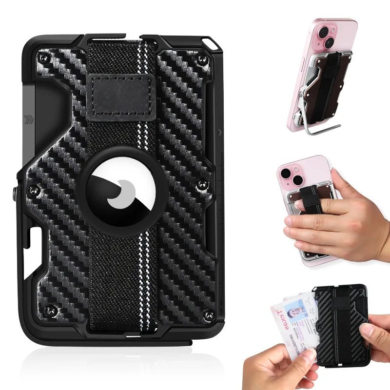 

Подходит для коробки для карт из алюминиевого сплава Apple, металлического футляра для карт с резиновой лентой AirTag, футляра для магнитных карт с откидной крышкой