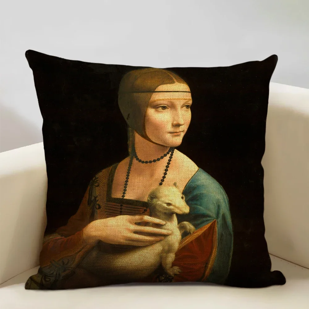 Four Seasons General World Famous Paintings Decorative Throw Pillow Case 45x45cm Cushion Cover for Living Room Sofa