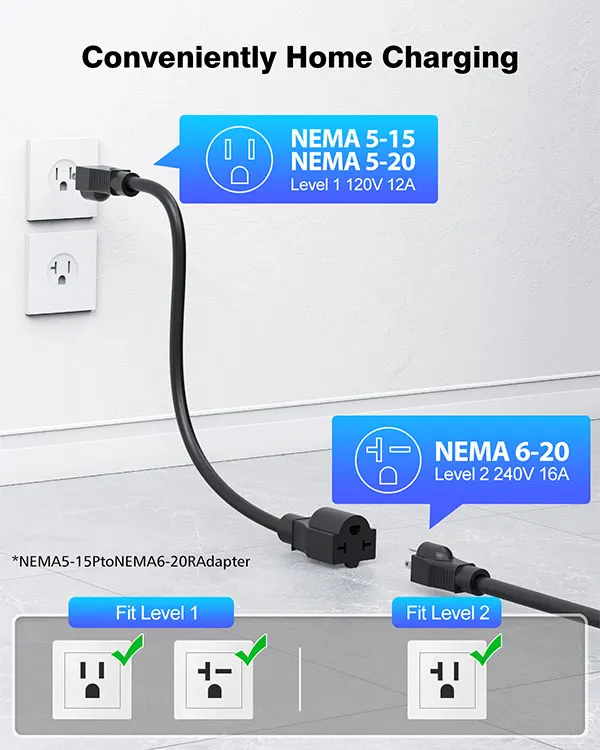 AC Home Level 1 3.8KW 16A Lecteon Car EV Charger Station Portable Charging Stations For Tesla Model Y 3 X 2019