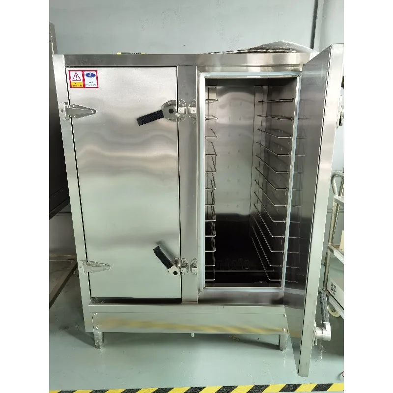 Stainless Steel Double Door Rice Steamer Cabinet Industrial Steam Cooking Machine for Bulk Rice Food Preparation CE Certified