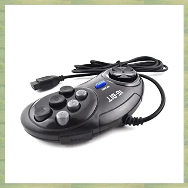 

Игровой контроллер N15R-4 шт. для SEGA Genesis, 16-битный контроллер с ручкой, 6-кнопочный геймпад для SEGA MD, игровые аксессуары, черный