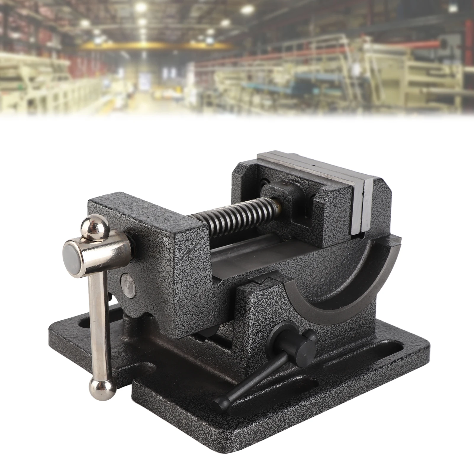 Clamp‑On Vise Drill Press Vise Cast Iron Body Corrosion‑Resistant Hardware Accessory 3‑Inch Tiltable