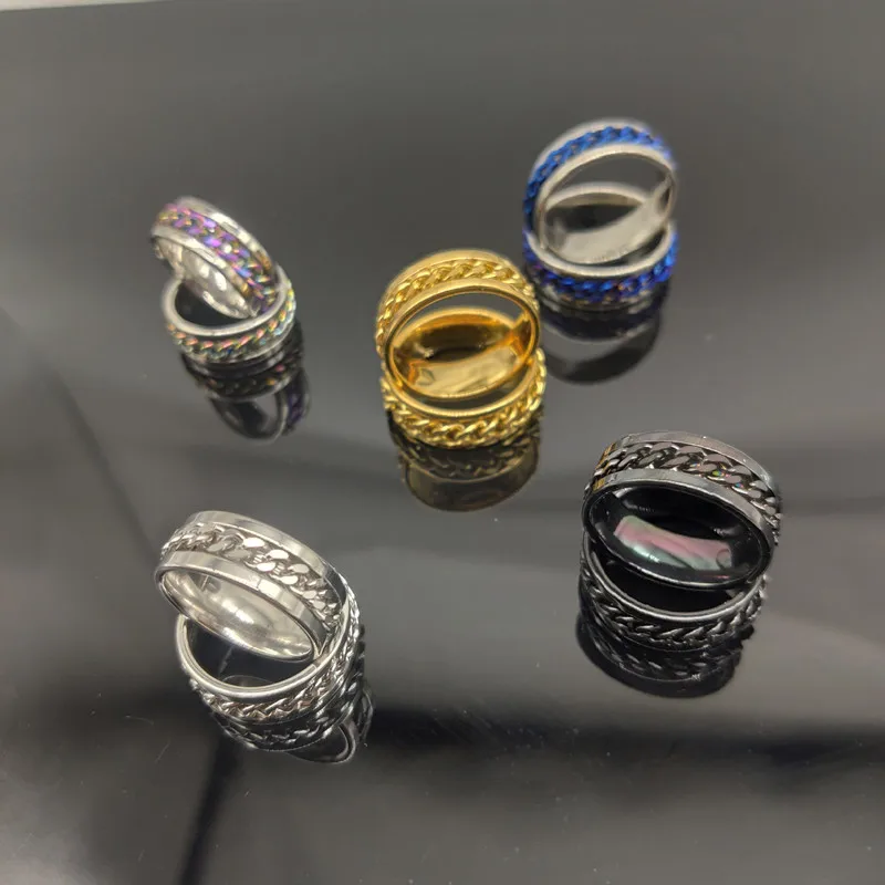 36pcs/Lot Wholesale Stainless Steel Rotatable Finger Rings For Men Rock Bar Decorate Fashion Party Beer Bottle Opener Ring Tools image 3