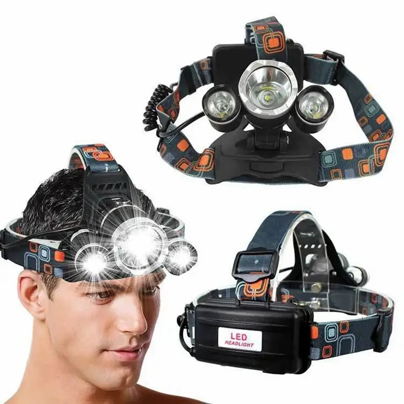 D2 Drop Shipping Rechargeable zoom led headlamp Fishing headlight Torch Hunting head lamp Camping Headlamp Flashlight head light