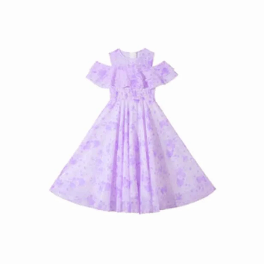 

Loose Girls Chiffon Floral Dress Teenagers Pleated Summer Kids Dresses Beach Vacation Party Children Princess Dress Holiday