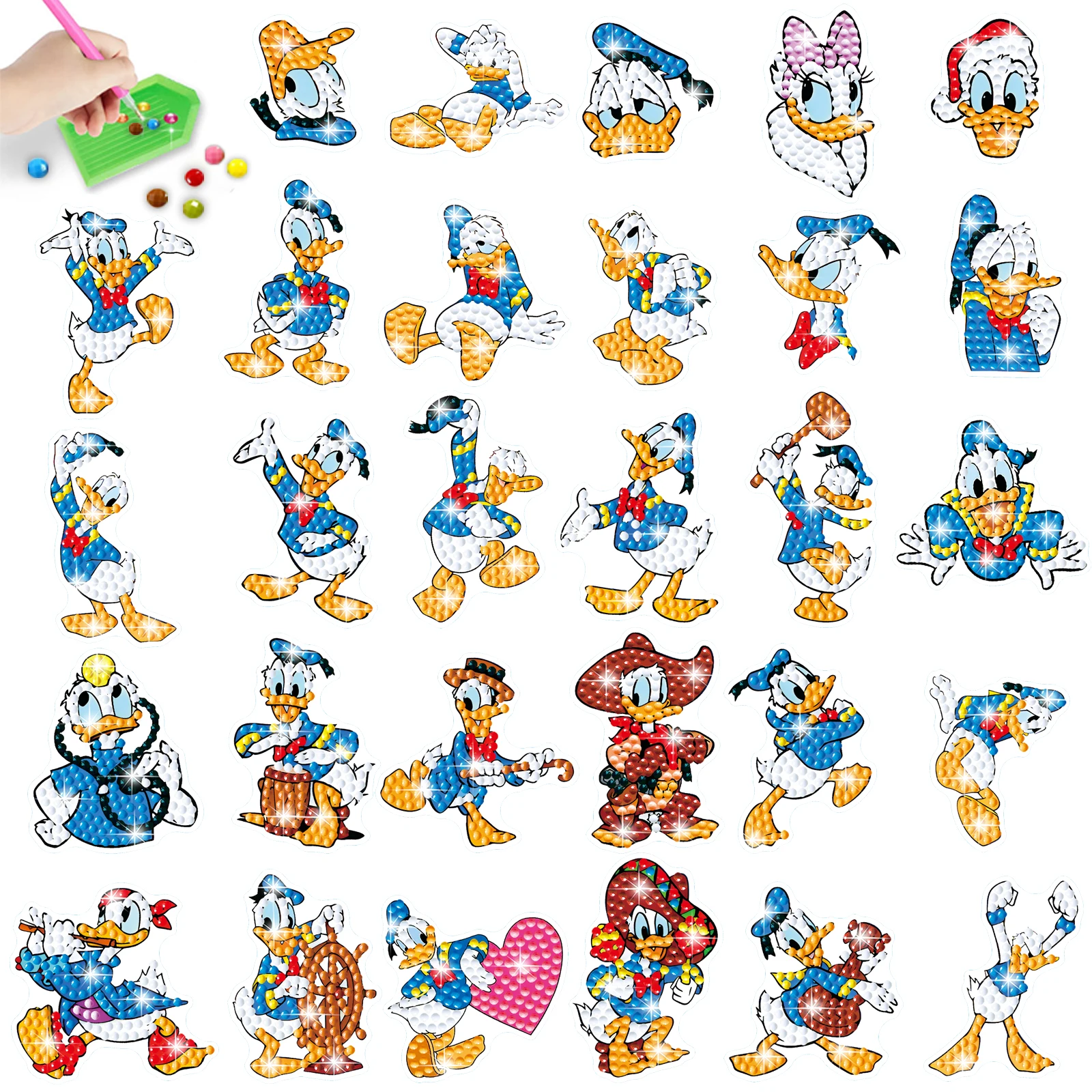 

Cartoon Diamond Painting Donald Duck Focus DIY Handicraft Point Setting Sticker Freely Stick Rhinestone Embroidery Material