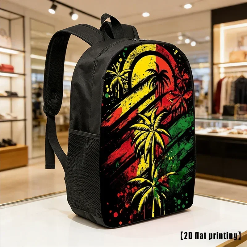 Custom Bag Reggae Music, Lightweight, Large-capacity Unisex Backpack With Adjustable Shoulder Straps, Side Pockets, Suitable For