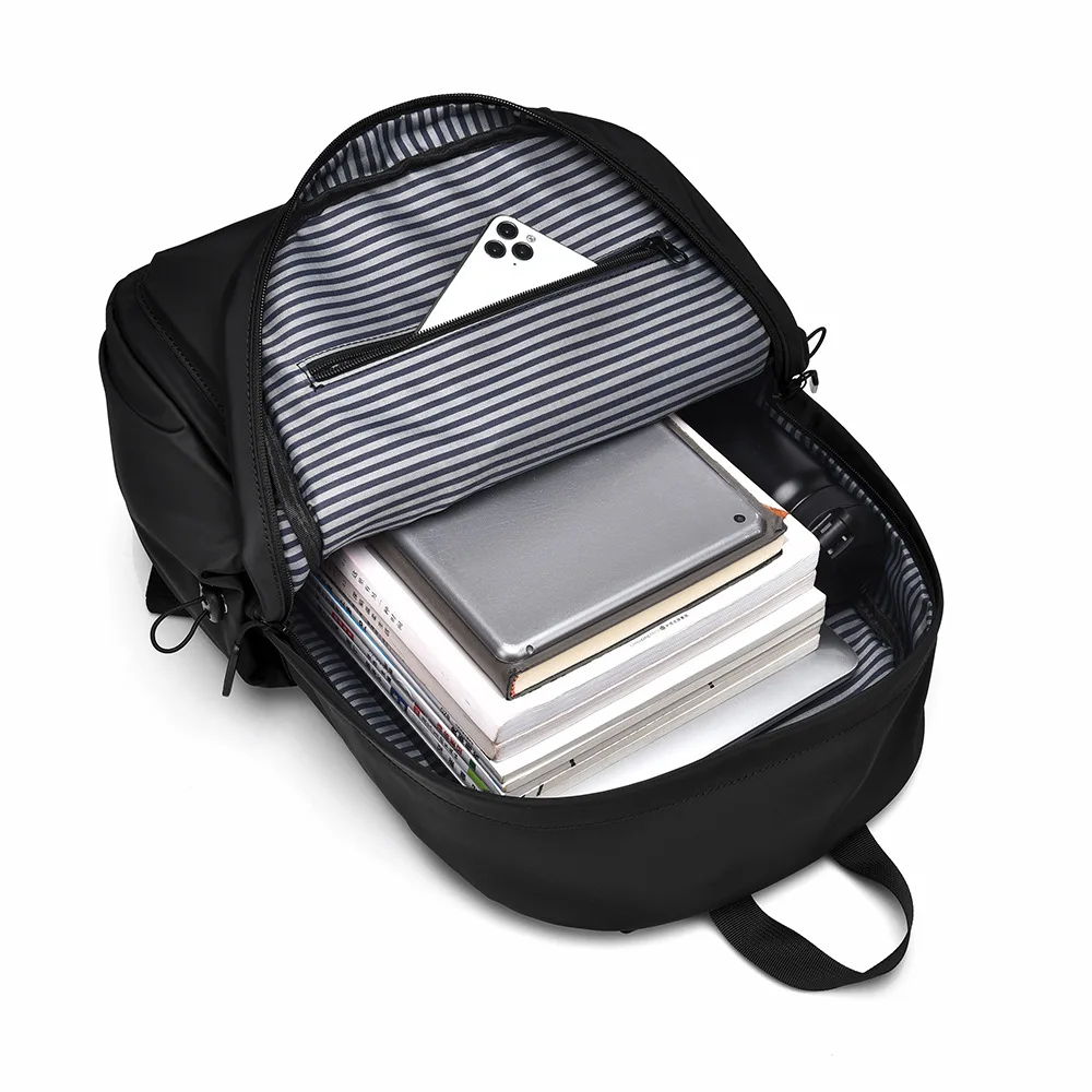 Anti-splashing backpack simple solid color college student schoolbag wear-resistant and practical outdoor commuting laptop bag