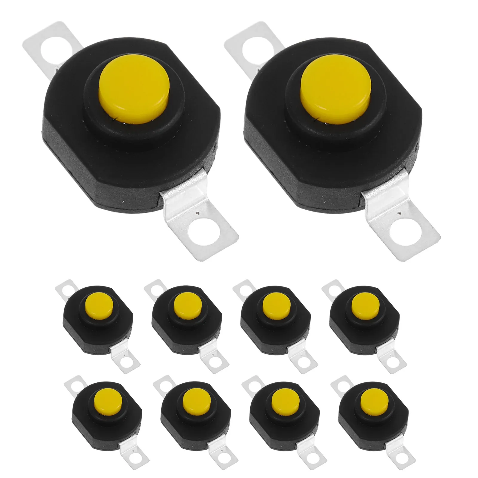 10pcs Black Micro Latching Push Button Switch for LED Flashlight Power Replacement – Precise Self-Locking Touch Control