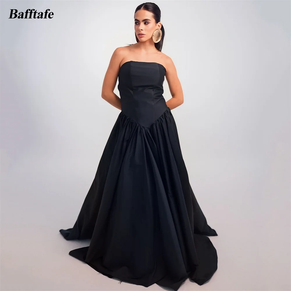 

Bafftafe A Line Customized Long Evening Dresses Strapless Low Waistline Formal Party Prom Dress Women Red Carpet Pageant Gowns