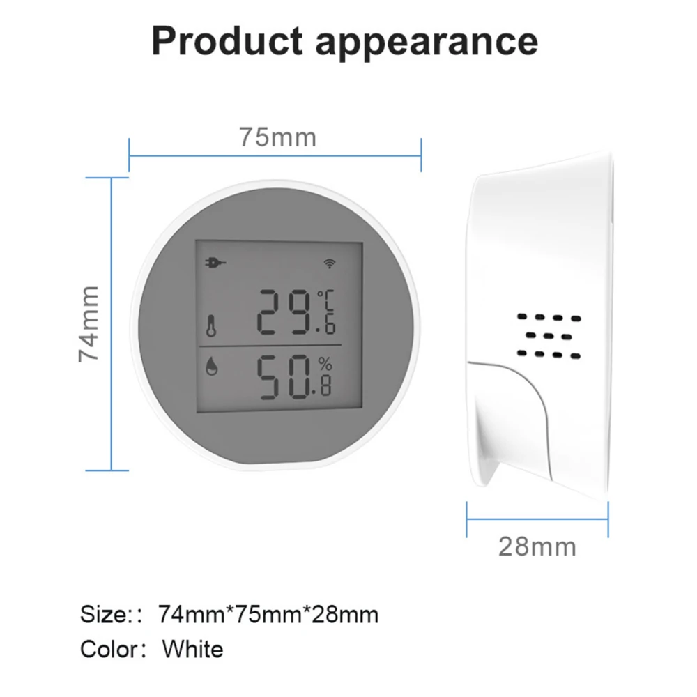 WIFI Tuya Smart Temperature And Humidity Sensor Smart Life Remote Indoor Hygrometer Thermometer Detector With LCD Display Alexa
