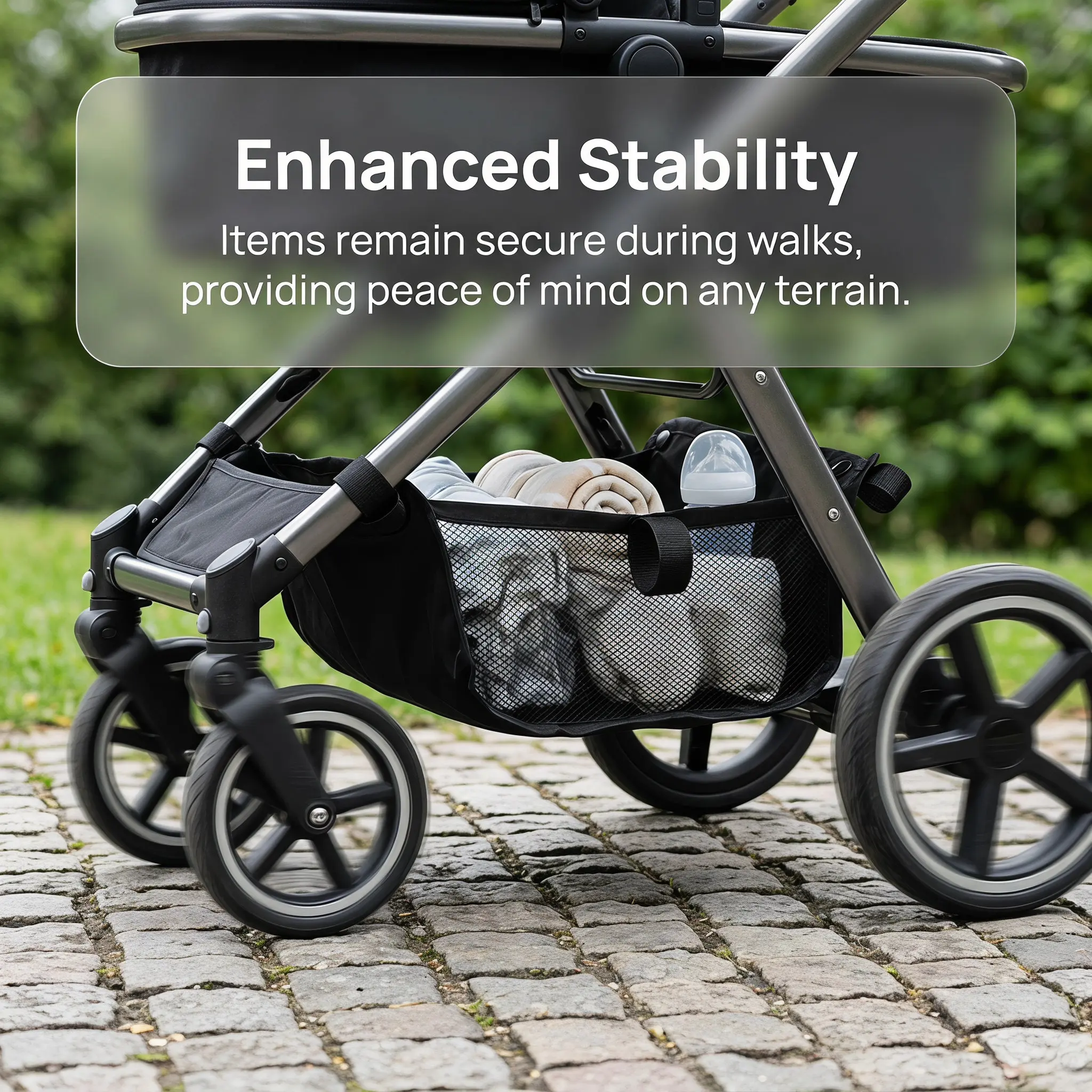Baby Stroller Storage Basket Oxford Cloth Lightweight Large Capacity Bottom Organizer Bag Net for Infant Stroller Shopping