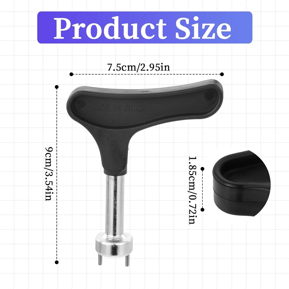 2PCS Golf Spikes Wrench, Professional Golf Spike Removal Tool, Universal Black Metal Golf Shoe Spike Tool Golf Cleat Tool