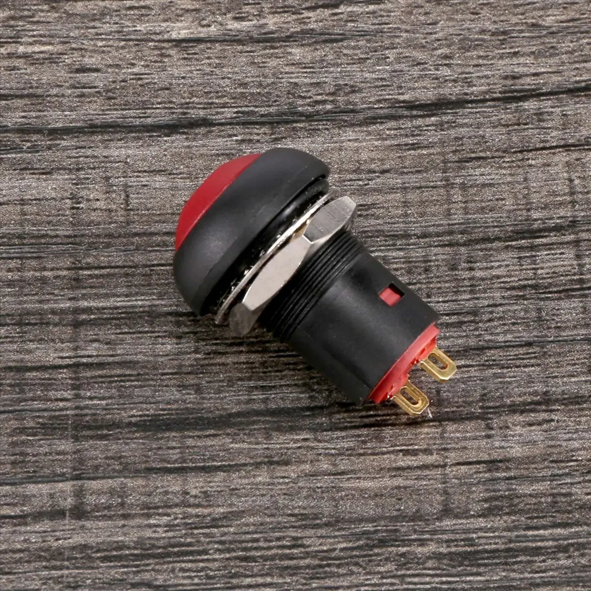 TCE  Latching Waterproof 12mm Push Button Switch SPST 2A IP67, Red