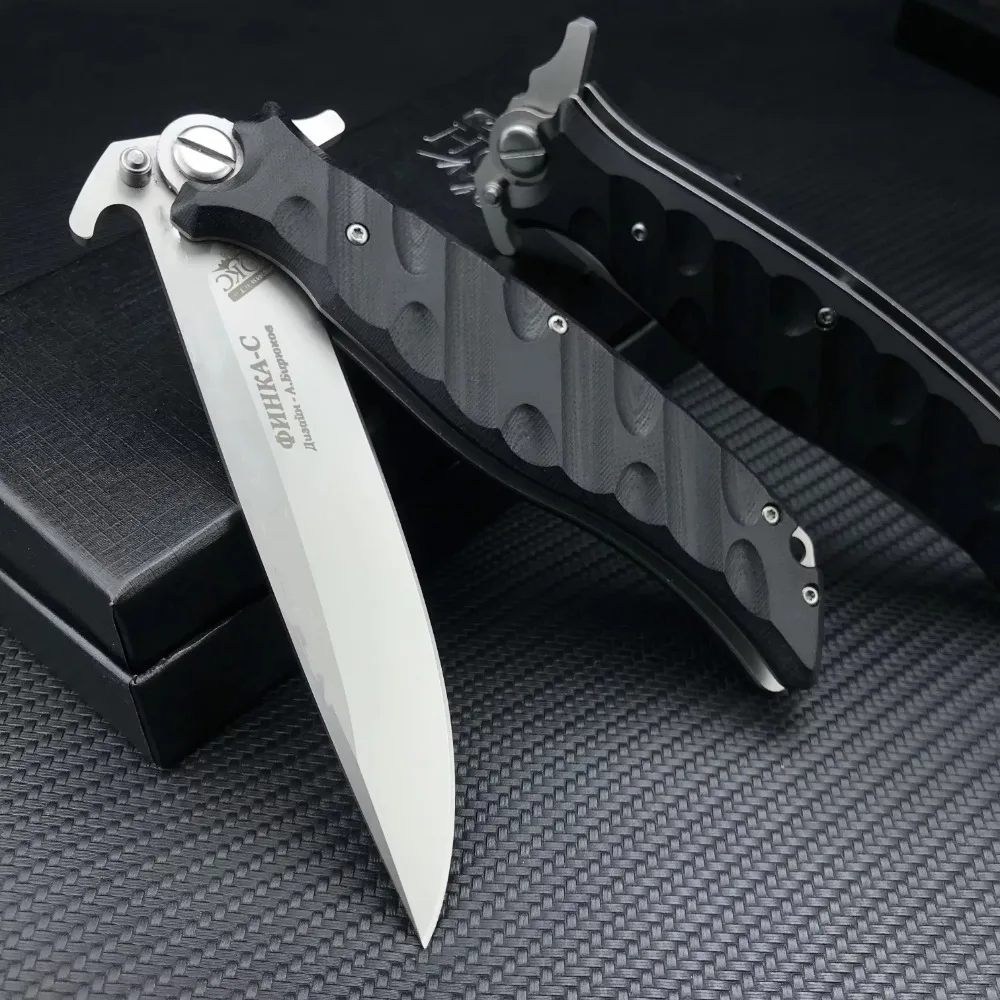 Russia HOKC Ball Bearing D2 Steel Blade G10 Handle Folding Knife EDC Tactical Rescue Multi Tool Portable Hunting Survival Knife