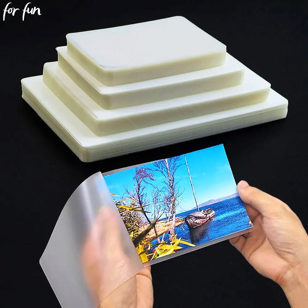 For Fun 3/4/5/6 Inch 100 Sheets 60 Mic Thermal Laminating Film PET Plastic Film For Photo/Card/Picture Hot Laminator Film